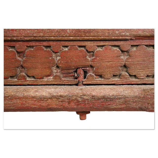 Wooden Coffee Table with Red Patina For Sale - Image 3 of 8