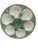 A striking set of four 1950’s French Faience Longchamp glazed majolica oyster plate with a vibrant green basket weave...