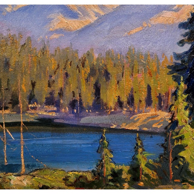 1930s Irving Kraut Manoir -Lake George in the Sierra Mountain-Impressionist Oil Painting For Sale - Image 5 of 9