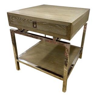 Interlude Home Furniture Designer Two-Tier Side End Table Nightstand With Storage For Sale