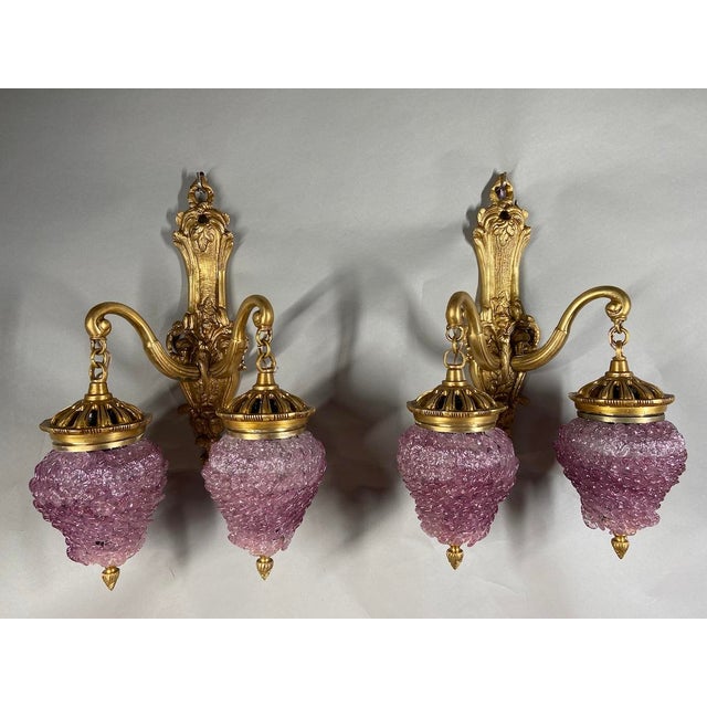 1980s French Louis XVI Gold Bronze Crystal Wall Lamps /Sconces-Pair For Sale - Image 14 of 15