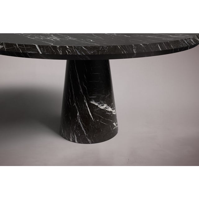 Castle Alexander Black Marble Round Dining Table 60" For Sale - Image 4 of 5