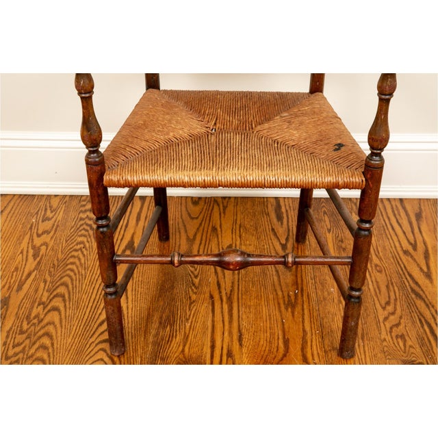 Late 19th Century Antique Ladderback Armchair With Ram's Head Arms. For Sale - Image 5 of 18