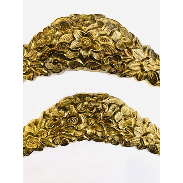 Metal Vintage Solid Brass Victorian Picture Toppers - a Pair For Sale - Image 7 of 8