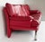 Contemporary Contemporary Italian Red Leather Loveseat, Metal Legs For Sale - Image 3 of 8