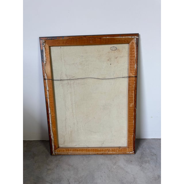 1970’s Vintage Penestanan Kelod Bali Folk Art - Rice Harvest Scene Oil on Canvas Painting For Sale - Image 10 of 10