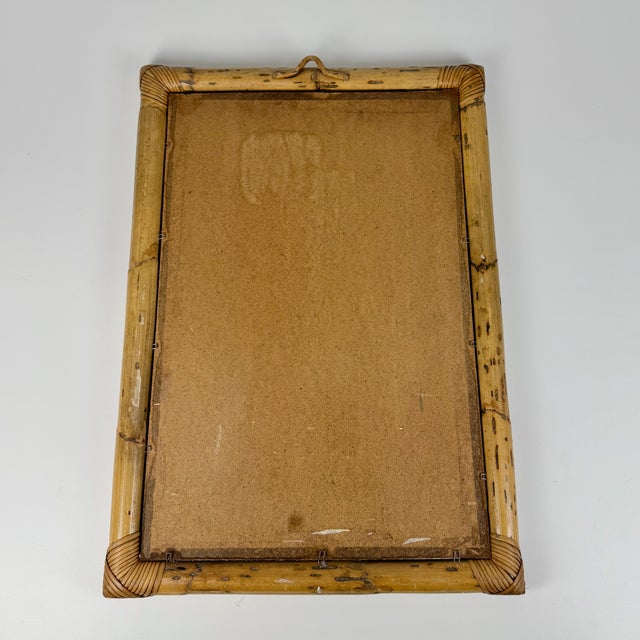 1960s Mid-Century Modern Bamboo Mirror, Italy, 1960s For Sale - Image 5 of 6