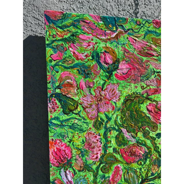 Abstract One-Of-A-Kind Abstract Painting on Canvas by Serg Graff " Flowering Ivy", Coa For Sale - Image 3 of 12