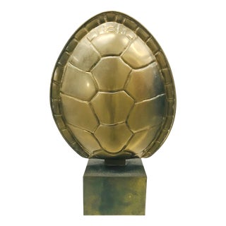 Vintage Brass Turtle Shell Lamp For Sale
