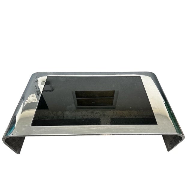 Pace 1970s Stainless Steel Waterfall Coffee Table Attributed to Pace For Sale - Image 4 of 4