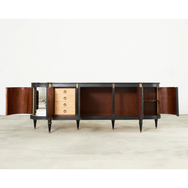 Grand Louis XVI Style Marble Top Ebonized Sideboard Buffet For Sale In Sacramento - Image 6 of 10