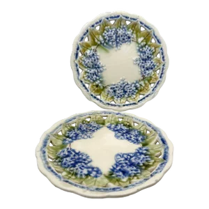 Majolica Reticulated Lilac Plates by Villeroy and Boch - Pair
