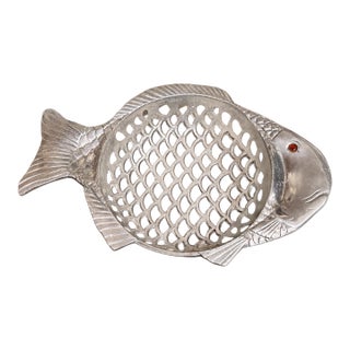 Vintage Arthur Court Fish Bowl — Cast Aluminum, 1981 For Sale