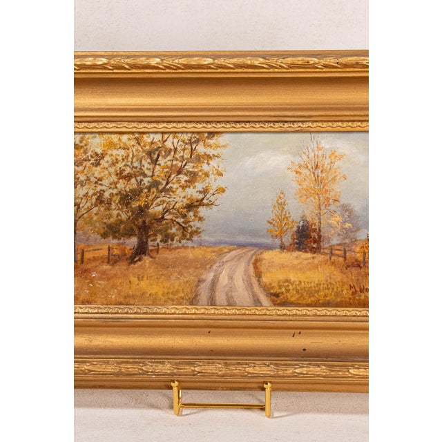 Signed original oil on canvas by British artist M. Quilter, dated 1914, titled Late Summer Dales, depicting a pastoral...