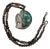 1990s South Western Navajo Kokopelli Sterling Silver Necklace W/ Large Turquoise Stone Signed R For Sale
