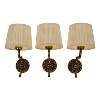 Vintage Brass Wall Sconces from Hugo Gorge, 1937 For Sale