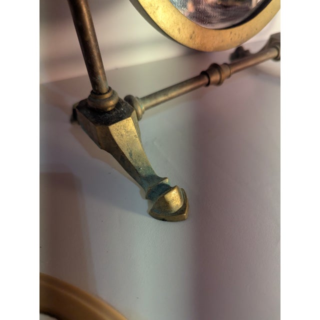 Vintage 1940s Italian Made Brass Swivel Table Mirror For Sale - Image 4 of 10
