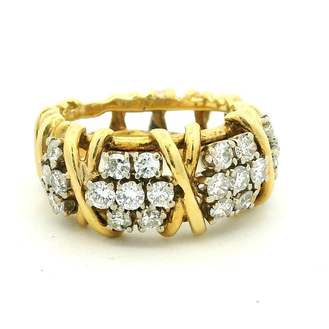 Vintage Italian 18k Gold Diamond Openwork Ring, 2.20 Carats, Circa 1980, Size 6.75 For Sale - Image 9 of 17