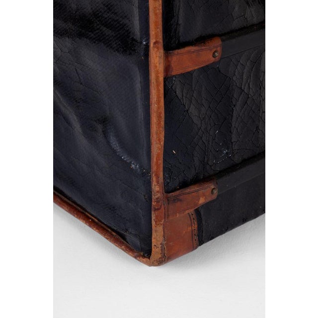 Large Leather Steamer Trunk For Sale - Image 11 of 18