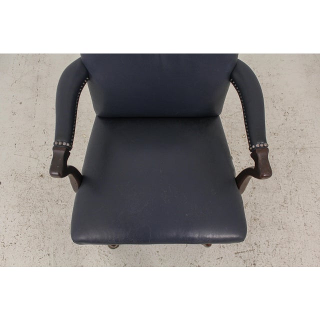 Distressed Blue Leather Office Desk Chair Chairish