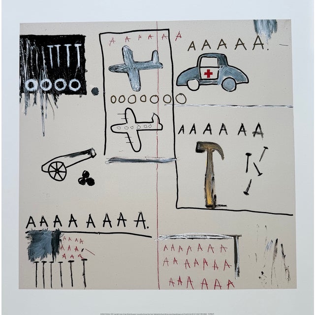 This amazing print, created by the iconic New York artist Jean-Michel Basquiat, features the dynamic and raw energy that...
