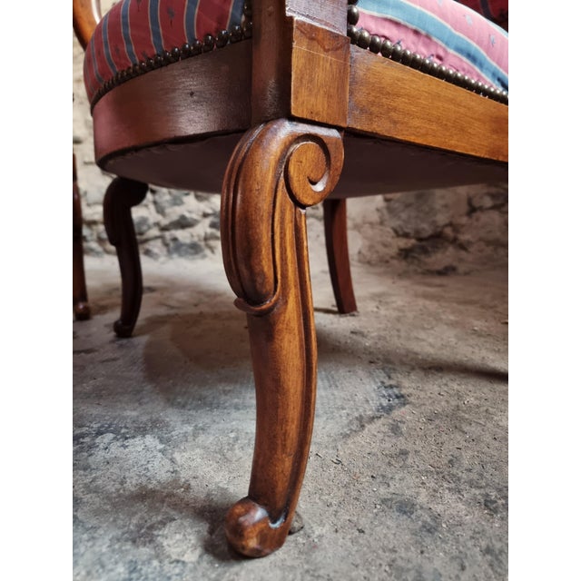 1950s French Walnut Armchairs, 1950s, Set of 2 For Sale - Image 5 of 18