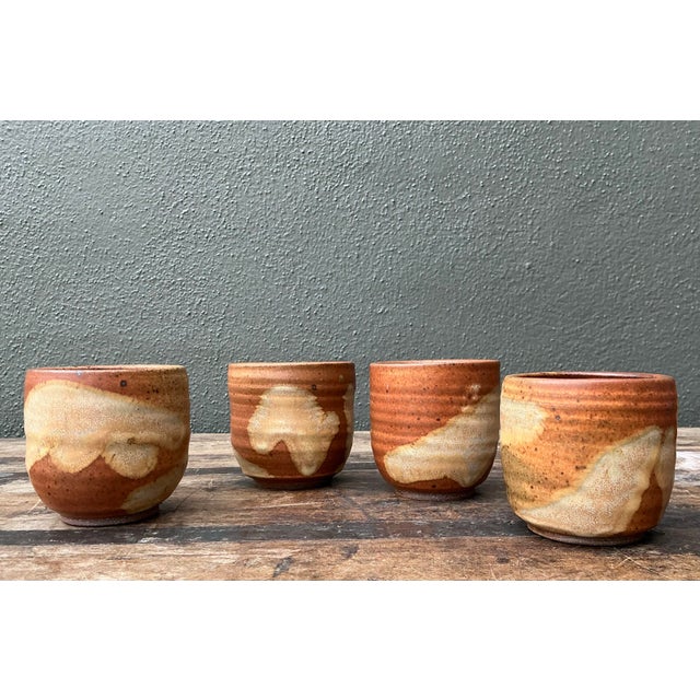 Vintage Original Studio Pottery Cups - Set of 4 For Sale - Image 9 of 12