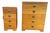 Mid-Century Modern Minimalist Blonde Ash 5-Drawer & Matching 4-Drawer Tall Nightstand Set - Built With Atlas Plywood Components in the Style of Mengel For Sale