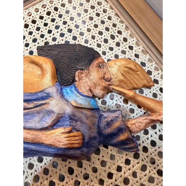 1990s Angel Wood Carving by Caymanian Artist Trevor Bruce For Sale - Image 4 of 4
