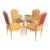 Vintage French Provincial Style 48” Glass-Top Dinette Set With Caned Table Base – Set of 5 For Sale