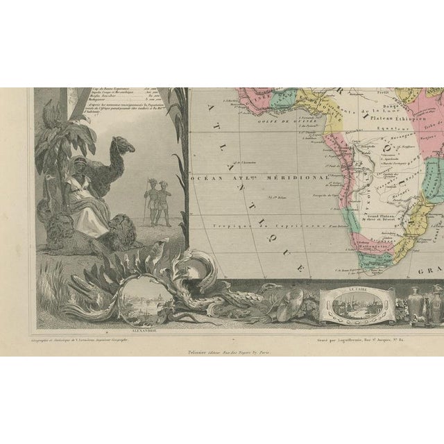 Antique Maps of Europe and Africa by Levasseur, 1845, Set of 2 For Sale - Image 15 of 18