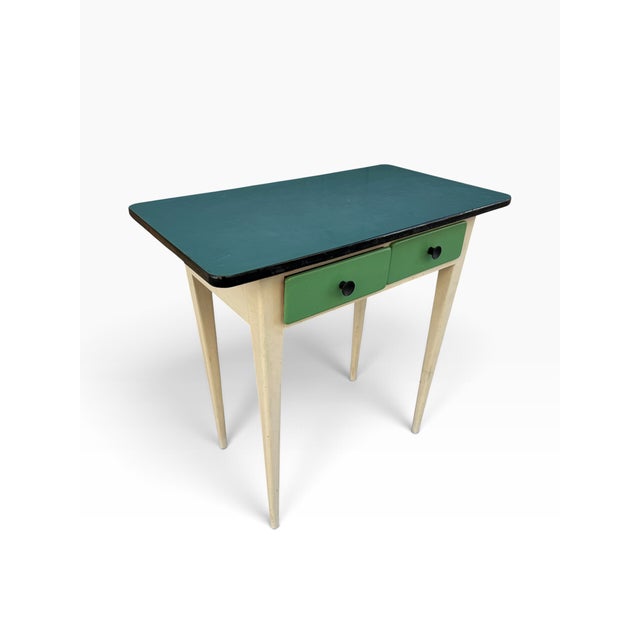 Blue Formica Side Table, France, 1950s For Sale - Image 6 of 10