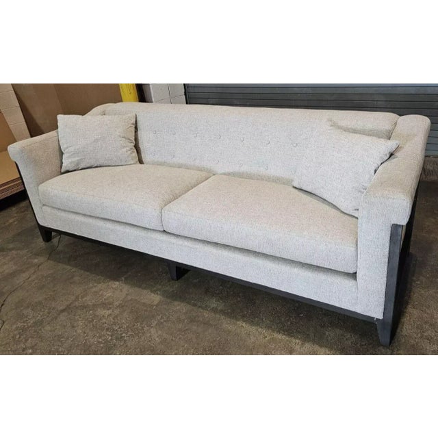Sherrill Furniture Sherrill Furniture Sofa Gray Wood Frame With Designer Shardai Cream Fabric For Sale - Image 4 of 12
