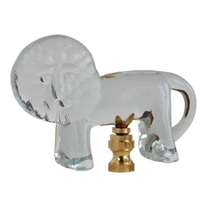 Kosta Boda Bertil Vallien Glass Lion Lamp Finial