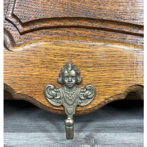 Wood French Oak 7-Hook Wall Coat Rack For Sale - Image 7 of 13