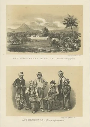 Fortified Mosque and of Nobility in Aceh, Sumatra, Indonesia, 1874, Paper