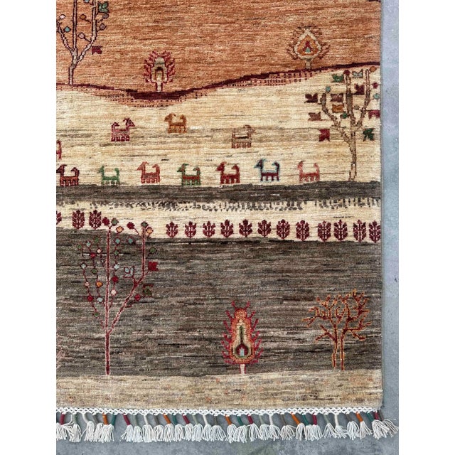 Vintage Persian Gabbeh Wool Landscape Rug – 170x241 Cm For Sale - Image 17 of 18