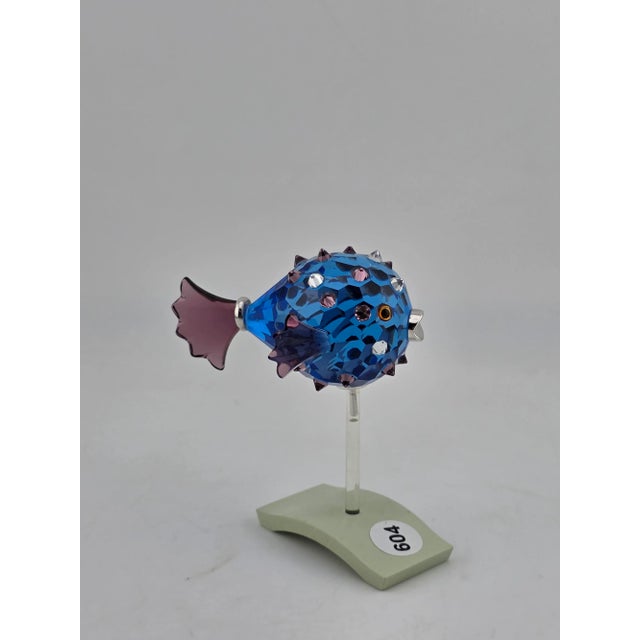 Swarovski Vintage Swarovski Crystal Paradise Fish 626203 Cleona Capri Blue W Box. For Sale - Image 4 of 15