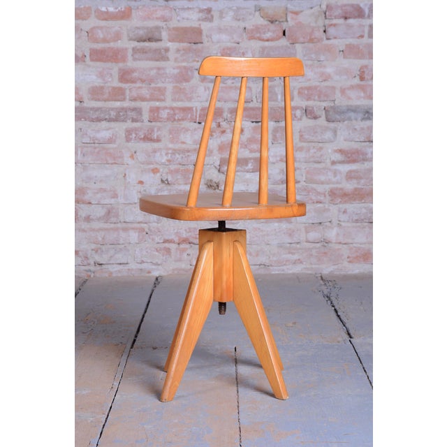 1960s Mid-Century Czech Beech Swivel Chair, 1960s For Sale - Image 5 of 10