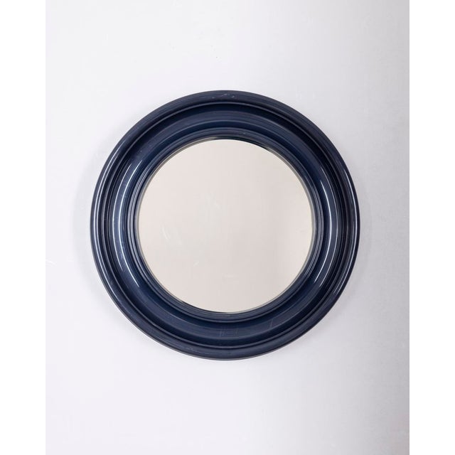 Plastic Vintage Wall Mirror in Blue Plastic, Italy, 1970s For Sale - Image 7 of 7