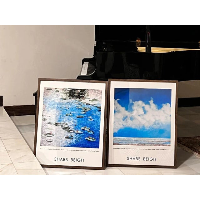 "Clouds and Lilies" Contemporary Original Expressionist Landscape Painting by Shabs Beigh For Sale - Image 9 of 10