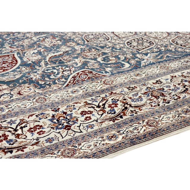 Modern Persian Nain Green Area Rug- 6'11" X 10' 7" For Sale - Image 3 of 6