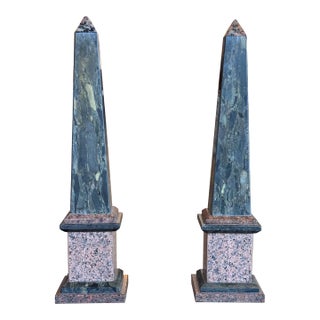 Pair of 1920s Granite Obelisks For Sale