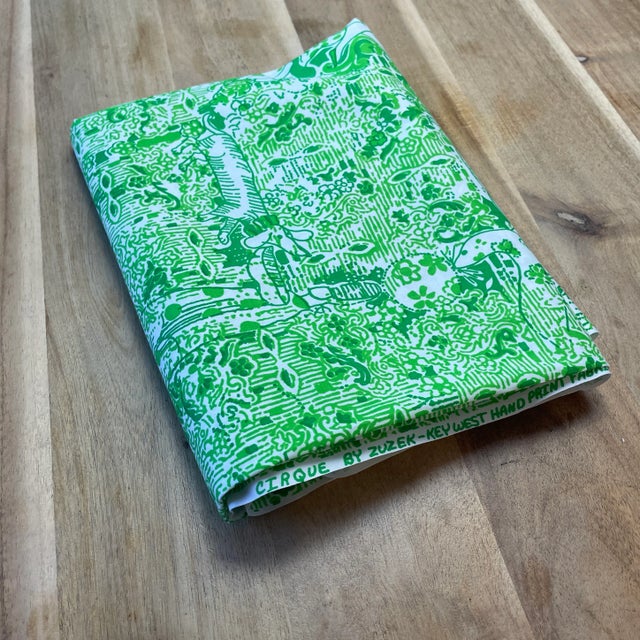 Just shy of 2 yards of this beautiful cotton fabric. Pattern has monkeys, horses, acrobats, seals, dogs, lions, tigers and...