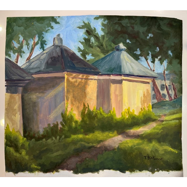 This oil painting on linen was painted en plein aire (in the open air, onsite) in Bastia Corsica. It is not stretched on a...