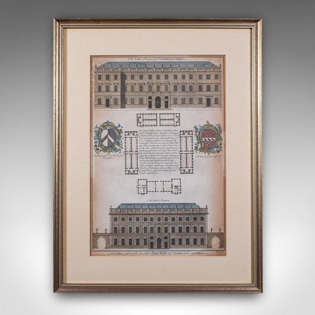This is an antique hospital engraving. An English, framed lithograph of medical interest, dating to the Georgian period...