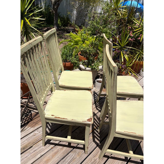 Antique White Mid-Century Modern-4-Italian Made Chairs For Sale - Image 8 of 8