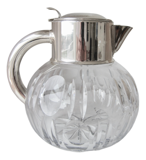 Thick Crystal and Silver Carafe from Val-Saint-Lambert, 1930s