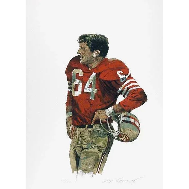 Old Pro (San Francisco 49ers), Merv Corning Lithograph, Signed and Numbered in Pencil For Sale