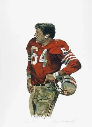 Old Pro (San Francisco 49ers), Merv Corning Lithograph, Signed and Numbered in Pencil
